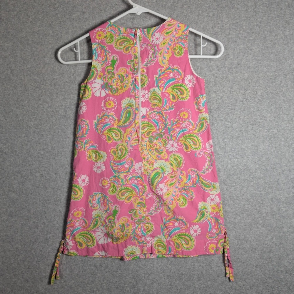 Lilly Pulitzer Girls Pink Paisley Floral Shift Dress Size 6 Sleeveless Preppy - Picture 4 of 8